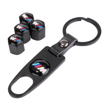Load image into Gallery viewer, 4pcs M Power Wheel Tire Valve Caps + Keychain for BMW
