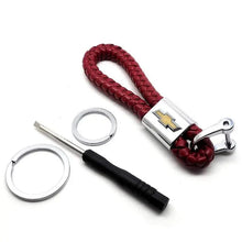 Load image into Gallery viewer, Car Chevrolet Yellow Logo Braided Rope Keychain
