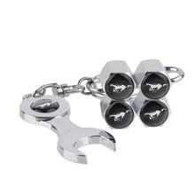 Load image into Gallery viewer, for ford Tire Valve Vaps + Mini Wrench KeyChain
