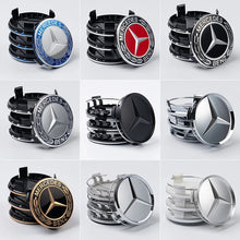 Load image into Gallery viewer, 75mm Mercedes-Benz Wheel Center Hub Aluminum Stickers (Set of 4)
