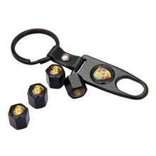 Load image into Gallery viewer, 4pcs Porsche Logo Tire Valve Caps + Keychain
