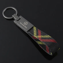 Load image into Gallery viewer, Mercedes-Benz Logo Leather Keychain
