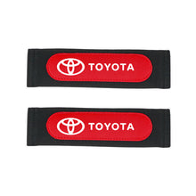 Load image into Gallery viewer, 2pcs Toyota Red Black Seat Belt Pads
