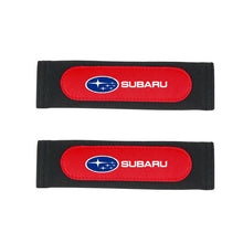 Load image into Gallery viewer, 2pcs Subaru Seat Belt Pads Red Black

