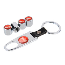 Load image into Gallery viewer, 4pcs STI Logo Tire Valve Caps + Keychain for Subaru
