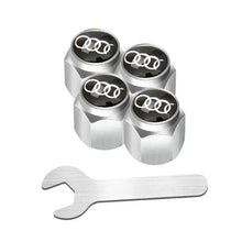 Load image into Gallery viewer, 4pcs Audi Black/White Logo Tire Valve Caps
