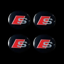 Load image into Gallery viewer, 4pcs 56.5mm Audi S-Line/RS  Wheel Centre Stickers
