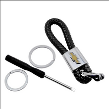 Load image into Gallery viewer, Car Chevrolet Yellow Logo Braided Rope Keychain
