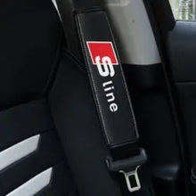 Load image into Gallery viewer, 2pcs Audi / Sline Logo Seat Belt Pads
