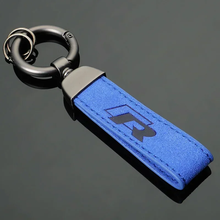 Load image into Gallery viewer, Volkswagen R Logo Leather Keychain Blue
