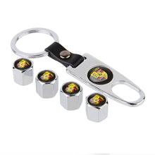 Load image into Gallery viewer, 4pcs Porsche Logo Tire Valve Caps + Keychain
