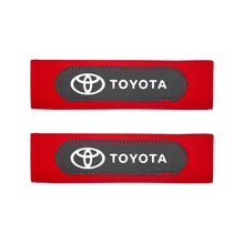 Load image into Gallery viewer, 2pcs Toyota Red Black Seat Belt Pads
