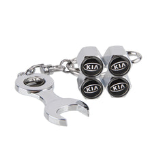 Load image into Gallery viewer, 4pcs KIA Title Silver Wheel Tire Valve Caps+Keychain
