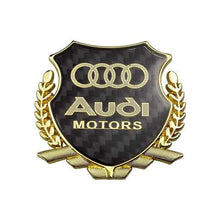 Load image into Gallery viewer, Audi Motors Carbon Shield Logo Emblem
