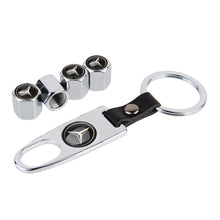 Load image into Gallery viewer, Mercedes Benz Tire Valve Caps + KeyChain
