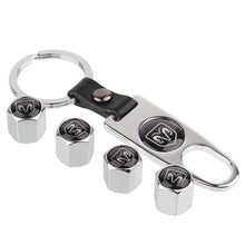 Load image into Gallery viewer, Dodge Logo Tire Valve Caps with Keychain
