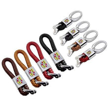 Load image into Gallery viewer, Keychain Leather+Metal Cadillac Logo

