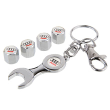 Load image into Gallery viewer, 4pcs Audi Logo Wheel Tire Valve Caps+Keychain
