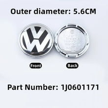Load image into Gallery viewer, 56/58/60/65/66/70/76MM 4pcs ABS Car Wheel Center Caps Hub Cover Emblem Accessories for GTI Jetta Tiguan Golf POLO Passat B5 B6
