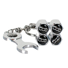 Load image into Gallery viewer, Fiat 500 Wheel Tire Valve Caps+Keychain
