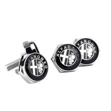 Load image into Gallery viewer, 4pcs License Plate Screws for Alfa Romeo Frame - Black Logo
