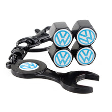Load image into Gallery viewer, 4pcs Volkswagen LOGO Wheel Tire Valve Caps+Keychain
