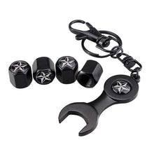 Load image into Gallery viewer, 4pcs Star Wheel Tire Valve Caps+Keychain
