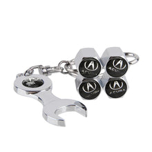 Load image into Gallery viewer, 4pcs Acura Black Wheel Tire Valve Caps Covers+Keychain
