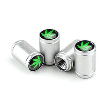 Load image into Gallery viewer, 4pcs Cannabis Marijuana Logo Tire Valve Caps
