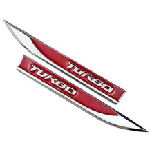Load image into Gallery viewer, 2Pcs Turbo Nameplate Blade Fender Emblem Sticker
