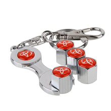Load image into Gallery viewer, 4pcs Toyota Wheel Tire Valve Caps+Keychain
