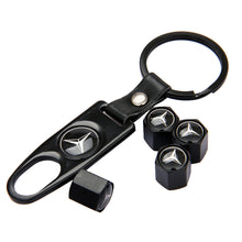 Load image into Gallery viewer, Mercedes Benz Tire Valve Caps + KeyChain
