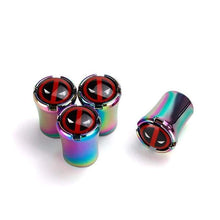 Load image into Gallery viewer, 4pcs Deadpool Logo Tire Valve Caps - Neo Chrome
