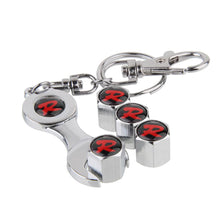 Load image into Gallery viewer, Volkswagen R Line Red+Silver Wheel Tire Valve Caps
