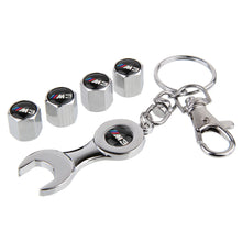 Load image into Gallery viewer, 4pcs BMW Logo Tire Valve Caps+Keychain
