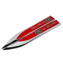 Load image into Gallery viewer, 2pcs Land Rover Go Beyond Fender Emblem Stickers
