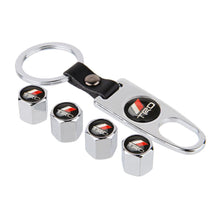 Load image into Gallery viewer, 4pcs Toyota TRD Logo Tire Valve Caps + Keychain
