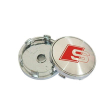 Load image into Gallery viewer, 4x Sline Audi Wheel Center Caps 60mm Silver
