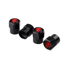 Load image into Gallery viewer, 4pcs Punisher Red Logo Tire Valve Caps
