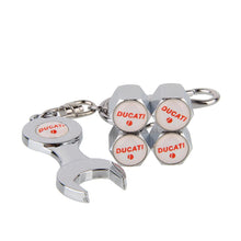Load image into Gallery viewer, 4pcs Ducati Silver Wheel Tire Valve Caps Covers+Keychain
