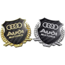 Load image into Gallery viewer, Audi Motors Carbon Shield Logo Emblem
