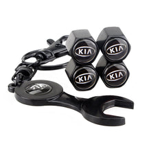 Load image into Gallery viewer, 4pcs KIA Title Silver Wheel Tire Valve Caps+Keychain
