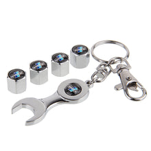 Load image into Gallery viewer, 4pcs BMW Logo Tire Valve Caps+Keychain
