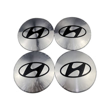 Load image into Gallery viewer, 4pcs 56.5mm Hyundai Logo Black Wheel Centre Stickers
