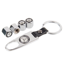Load image into Gallery viewer, Mercedes Benz Tire Valve Caps + KeyChain
