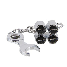 Load image into Gallery viewer, 4pcs Mercedes-Benz AMG Black Wheel Tire Valve Caps+Keychain
