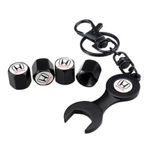 Load image into Gallery viewer, 4pcs Honda Logo Type1 Black Wheel Tire Valve Caps+Keychain

