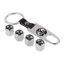 Load image into Gallery viewer, 4pcs Tire Valve Caps + Keychain For Dodge
