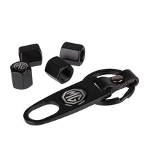 Load image into Gallery viewer, 4pcs MG Motor Logo Tire Valve Caps + Keychain
