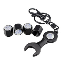 Load image into Gallery viewer, 4pcs Volvo Logo Type1 Silver Wheel Tire Valve Caps+Keychain

